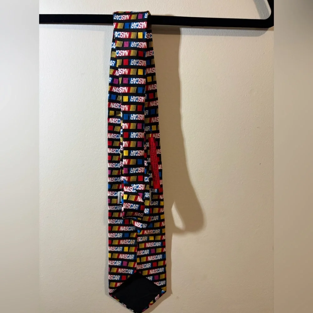Nascar Tie Mens Neck‎ tie Sport Nascar Logo Squares Men's Tie black multi color